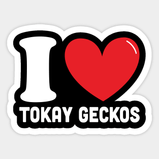 Red Heart I Love Tokay Geckos Sticker